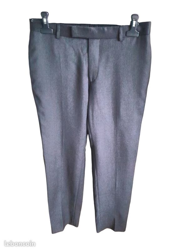 Pantalon tailleur femme cigarette noir en 100% laine vierge – Taille 40 – Excellent état (image 9)