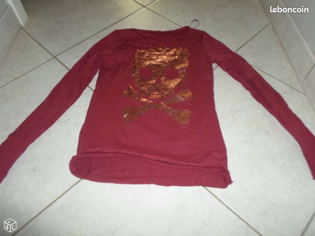 Tee shirt ML neuf jennyfer téte de mort XS (image 3)