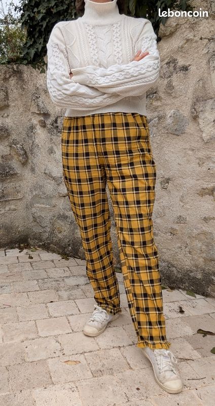 Tartan Style Pantalon A Carreaux Pantalon Cigarette Pantalon