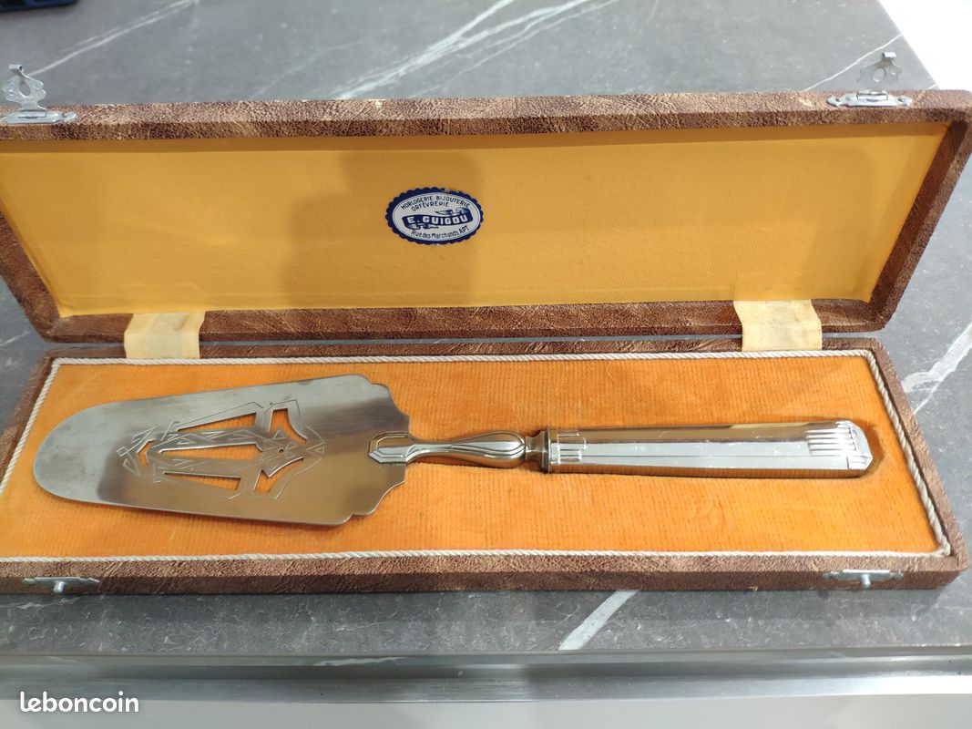 Couteau à gâteau et spatule à gâteau avec lame pla... - Grandado Couteau à gâteau et spatule à gâteau avec lame pla... - Grandado