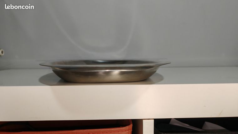 Service à Hors-d'œuvre LETANG Et REMY - Plat Ovale - Inox 18/10 Et Verre - Vintage