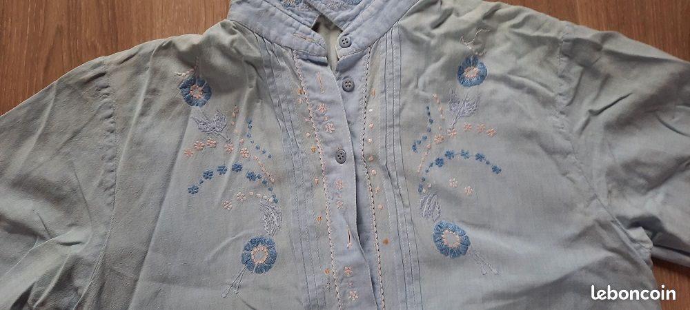 Chemisier en jeans bleu ciel taille 38 (image 2)