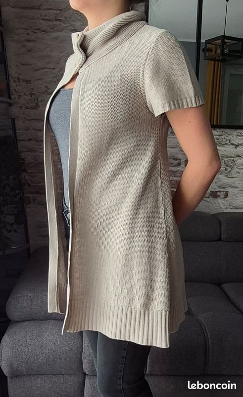 Gilet Long TBS Taille 38 - Bleu En Coton Mélangé - Neuf Sans étiquettes