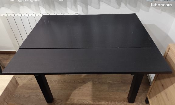 Table ikea noire 50cm x 90 cm + rallonges (image 2)