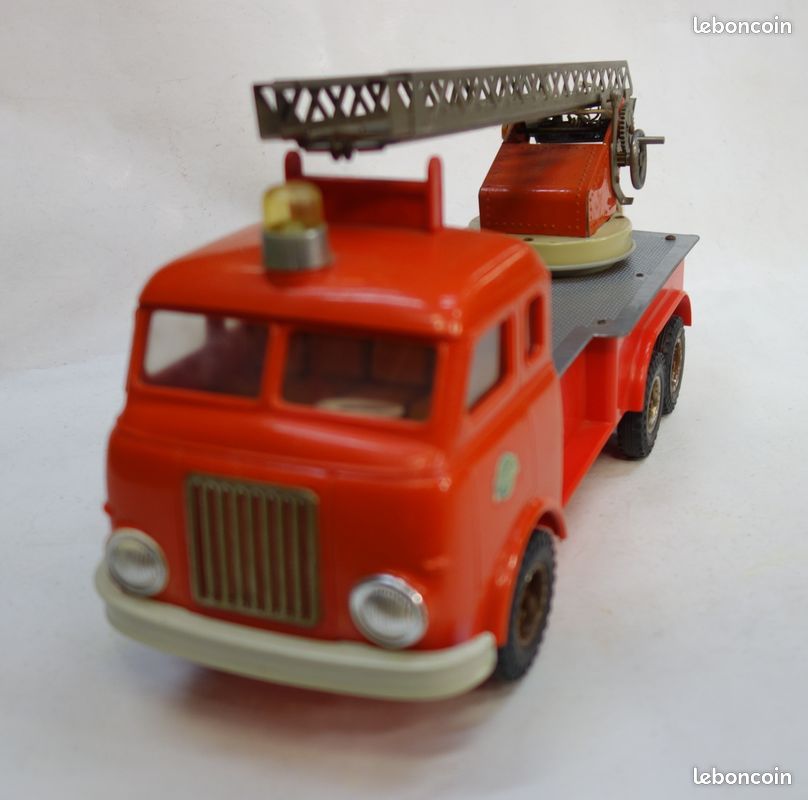 Camion De Pompier Bernard L'Hermite Double échelle - Joustra - Jouet Ancien En Tôle France