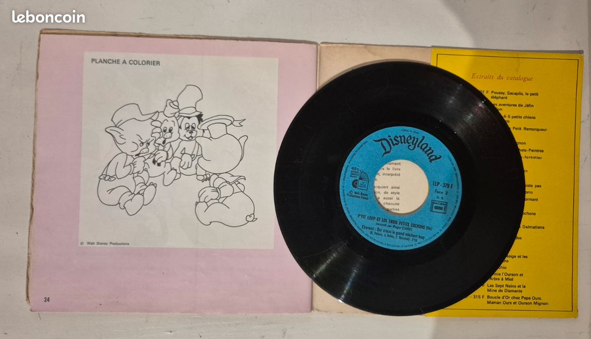 Vinyle 45tours p’tit loup et les 3 petits cochons (image 3)