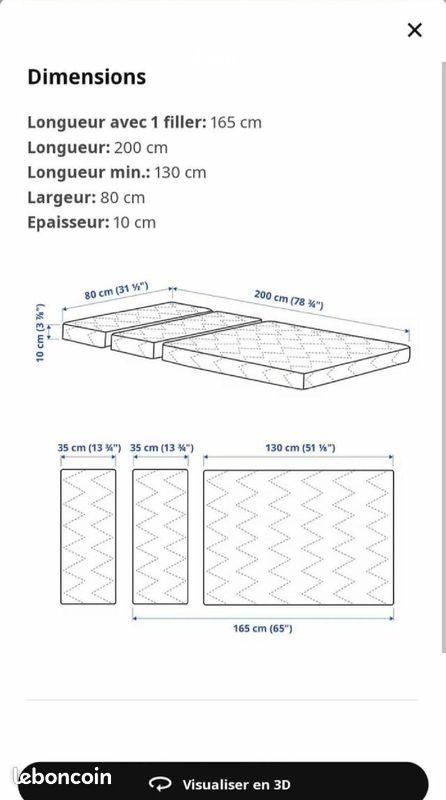 Lit évolutif ikea slakt avec matelas et chevet (image 4)