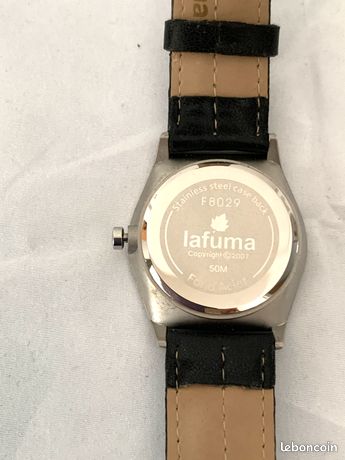 Montre Lafuma F8026 Unisexe - Boîtier Acier, Bracelet Cuir Noir - Étanche - Neuf Avec étiquettes