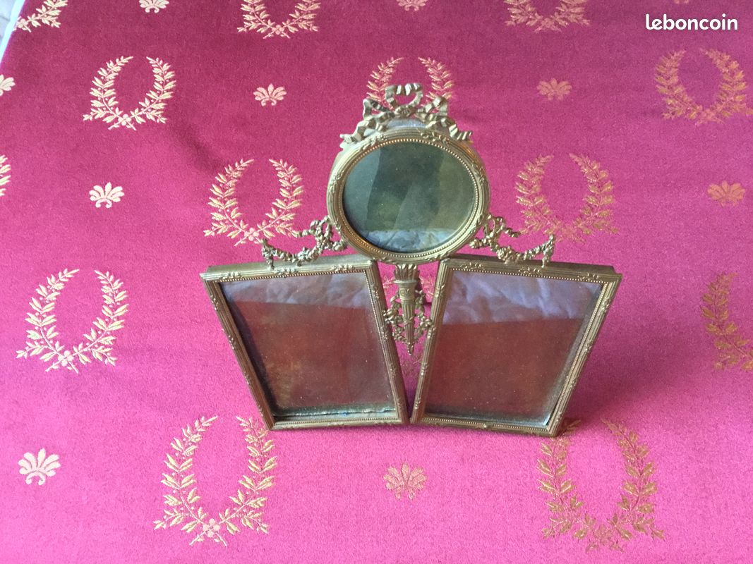 Cadre photo ancien en verre d'occasion - Collection
