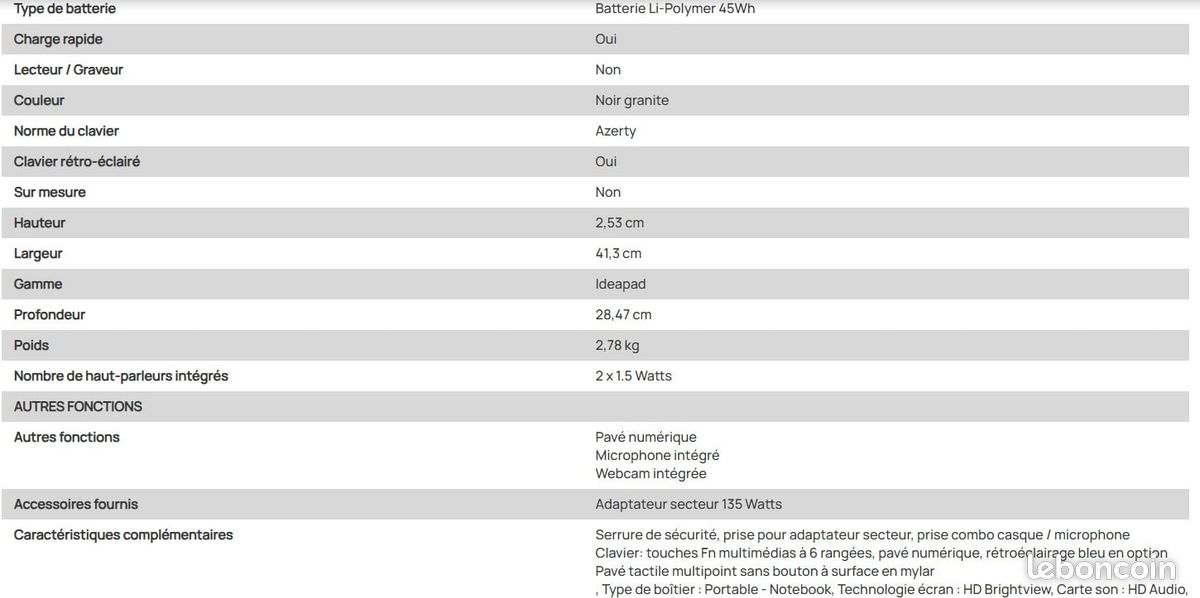 Ordinateur lenovo ideapad L340 Gaming (image 8)