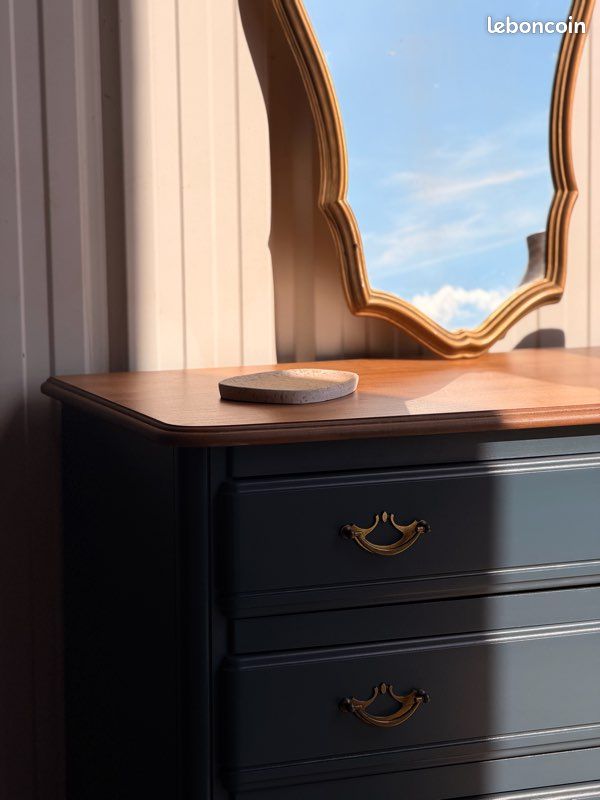 Commode 3 tiroirs - gris/bleu (image 4)