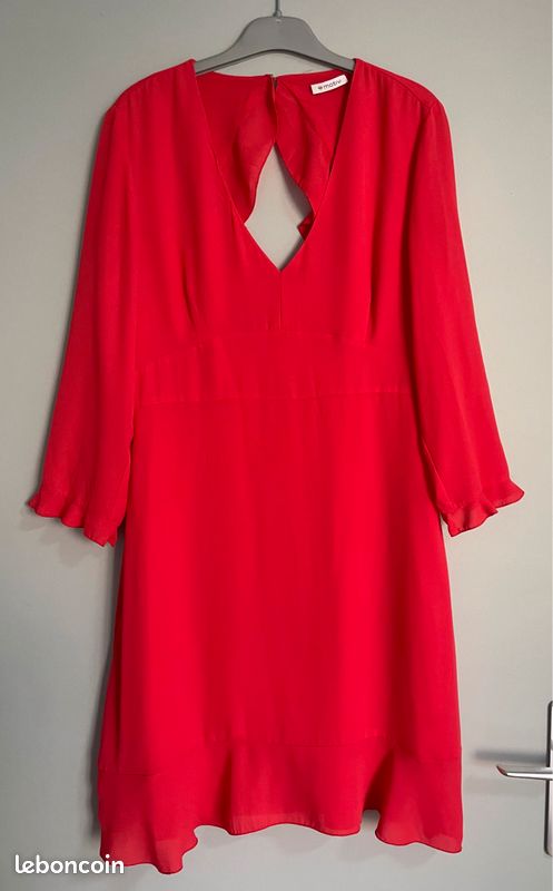 Robe cérémonie corail avec boutons strass Motivi L (image 2)
