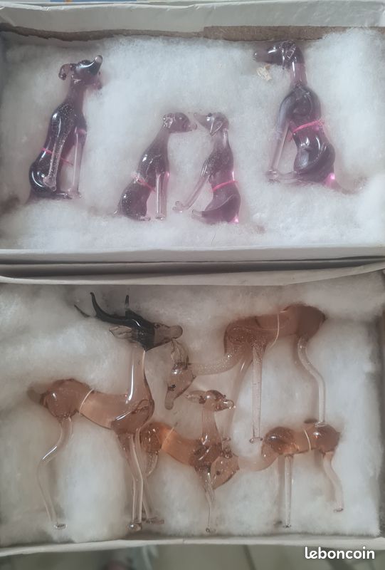 🦌 Figurines cervidés en verre soufflé – lot de 4 – artisanat/déco (image 2)