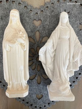ANCIEN PETIT BÉNITIER mural en porcelaine de Paris objet religieux