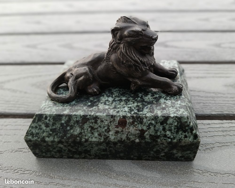 Lion de Belfort sur marbre vert 13cm x 10cm (image 8)