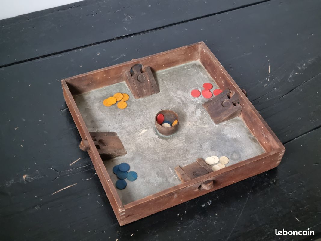 Jeux Jouet Ancien – Jeux De Puces En Bois – Occasion Vintage