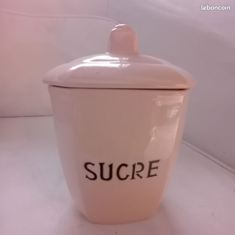 Série de pot de cuisine faïence Digoin Sarguemines de Type Beaujeu rose-crème (image 6)