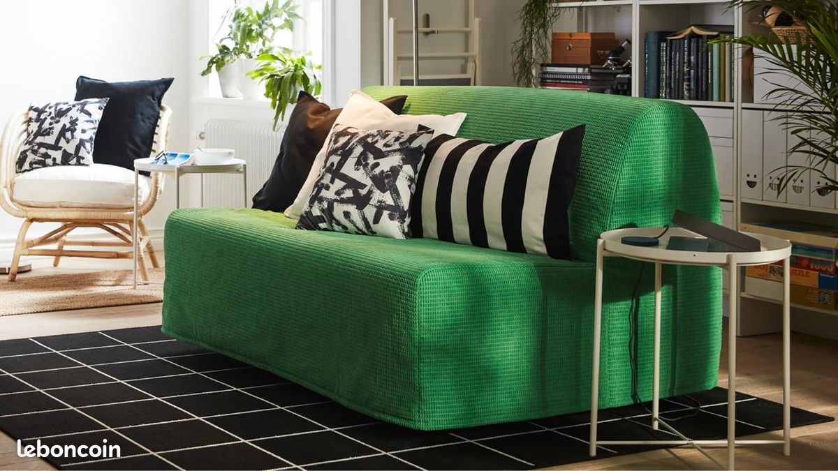 Housse VANSBRO IKEA – verte – Housse pour BZ 2 places (140 cm) (image 1)