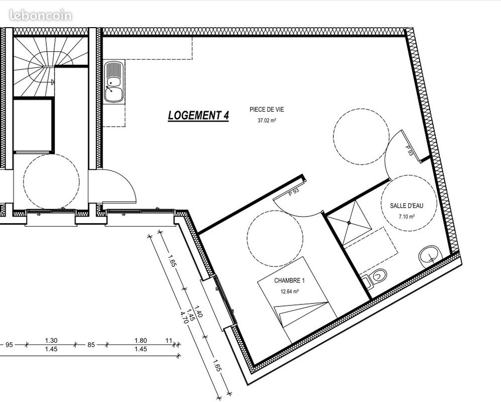 Appartement 2 pièces 57 m² · à Pontivy · 57 m² · 590 €
