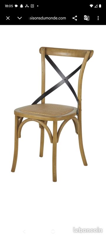 4 chaises bistrot bois et acier (image 2)