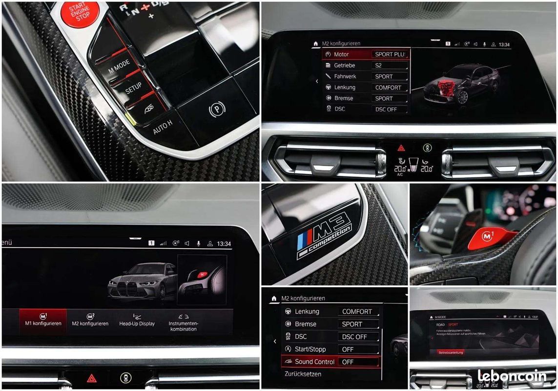 BMW M3 Competition 510 ch * Carbone Extérieur * Laserlight * Harman Kardon * HUD * Brooklyn Grey (image 23)