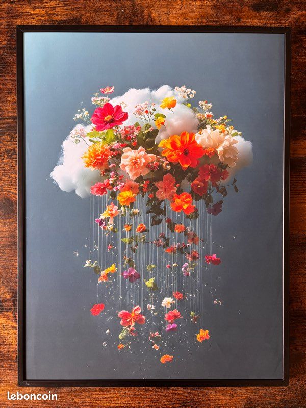 Toile 30x40 — Composition Onirique Nuage de Fleurs & Pluie Fleurie (image 1)