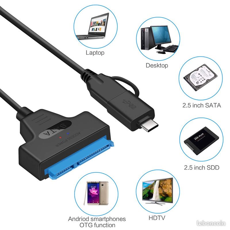 Cable Externe pour Disque Dur 2.5 & 3.5 | PC DÉPÔT LIQUIDATION