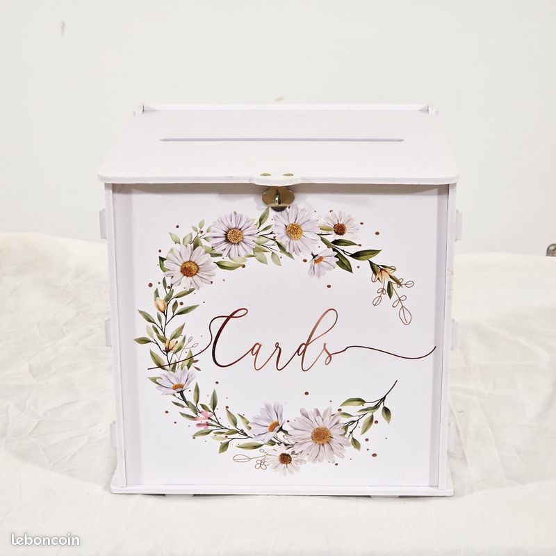 BOÎTE AUX LETTRES De Mariage Pour Cartes De Mariage Tirelire Bois EUR