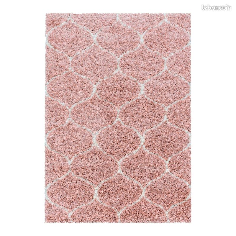 Tapis shaggy baroque rectangulaire Lokalt Rose 80x250 (image 1)