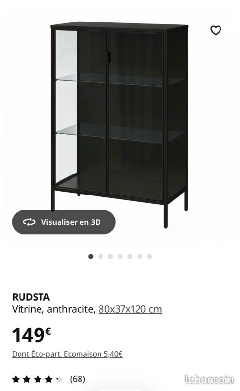 Vitrine ikea noire NORDEN (Gebraucht) in Genève für CHF 1 – nur
