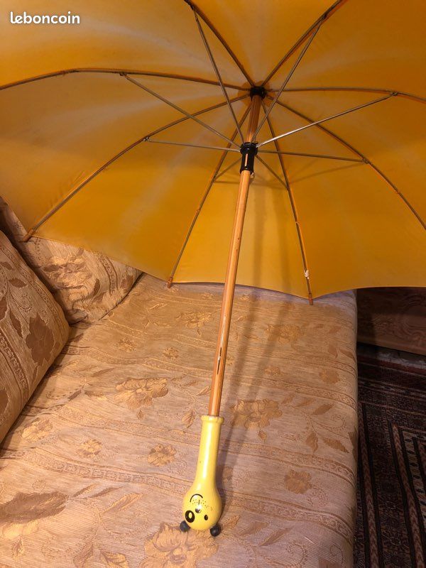 T-shirt Bébé Fille Parapluie Scandinave - Sérigraphie Main - Jaune - Tailles 1-3 Ans - Nyny