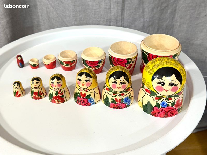 Matriochka Russe 7 Pièces Peinte à La Main - Artisanat Nikolaeva, Russie