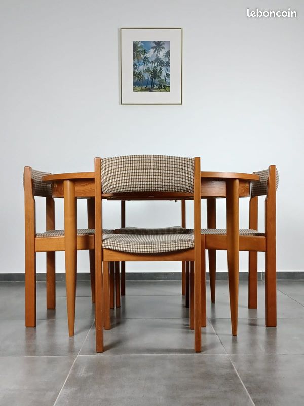Table ronde scandinave + 6 chaises vintage (image 6)