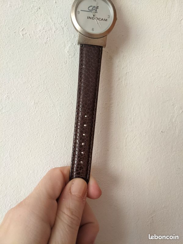 Montre Neuve avec étiquette made in France cuir véritable genuine leather bracelet marron 3 6 9 12 e (image 3)