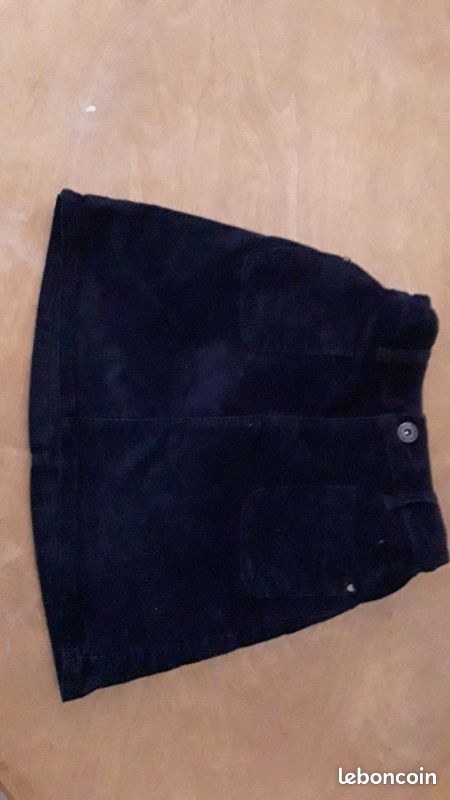 Jupe en velours bleu marine Okaïdi (image 1)