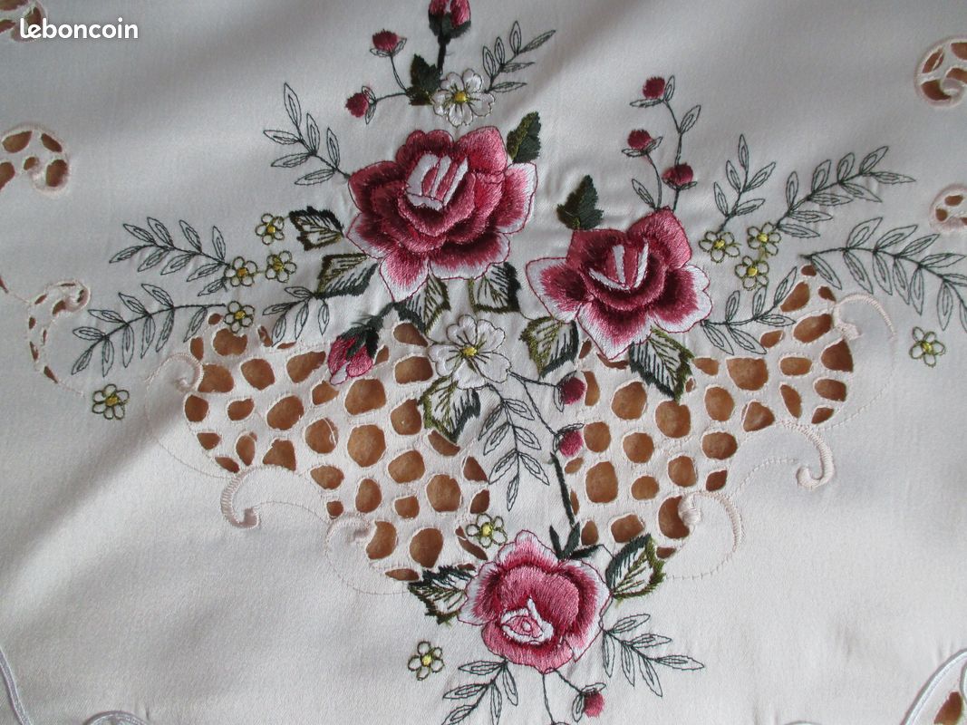 rockible Napperons de Table de Coton Au Crochet Faits Main Napperons de de Broderie (Rond, 40 Cm, 50 Cm), 50cm