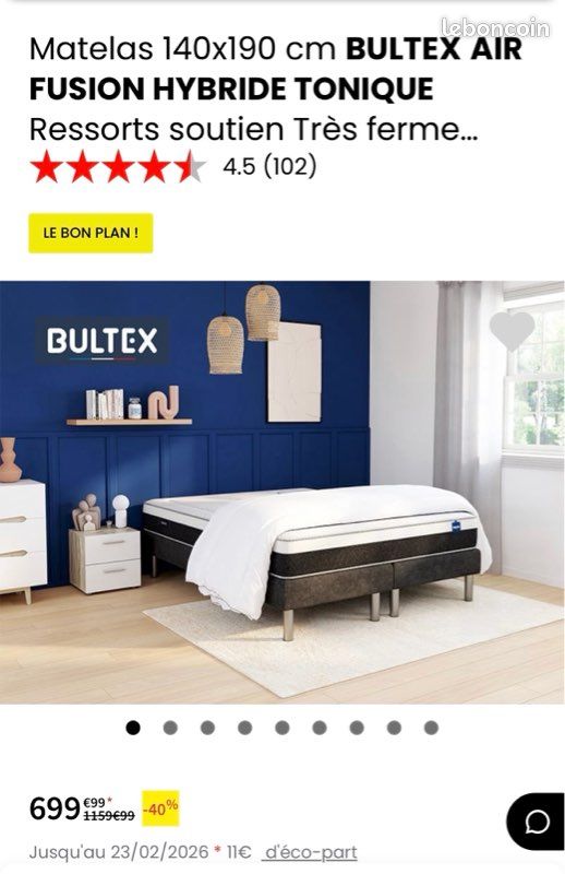 Ensemble Matelas BULTEX et Lit MÉRINOS (image 2)