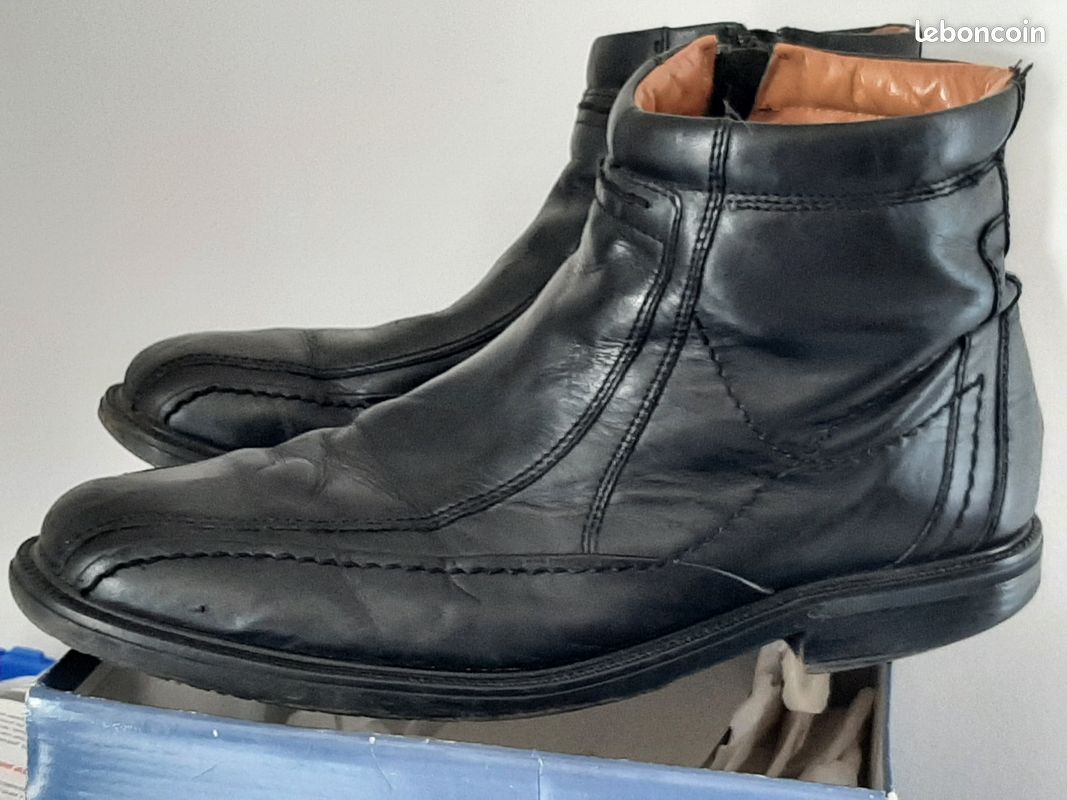 Bottines cuir noir homme (image 3)