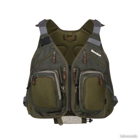 Gilet de pêche à la mouche - Grande taille S-4XL - En maille - Séchage rapide - Avec de nombreuses poches - Respirant - Plusieurs poches - Beige - L