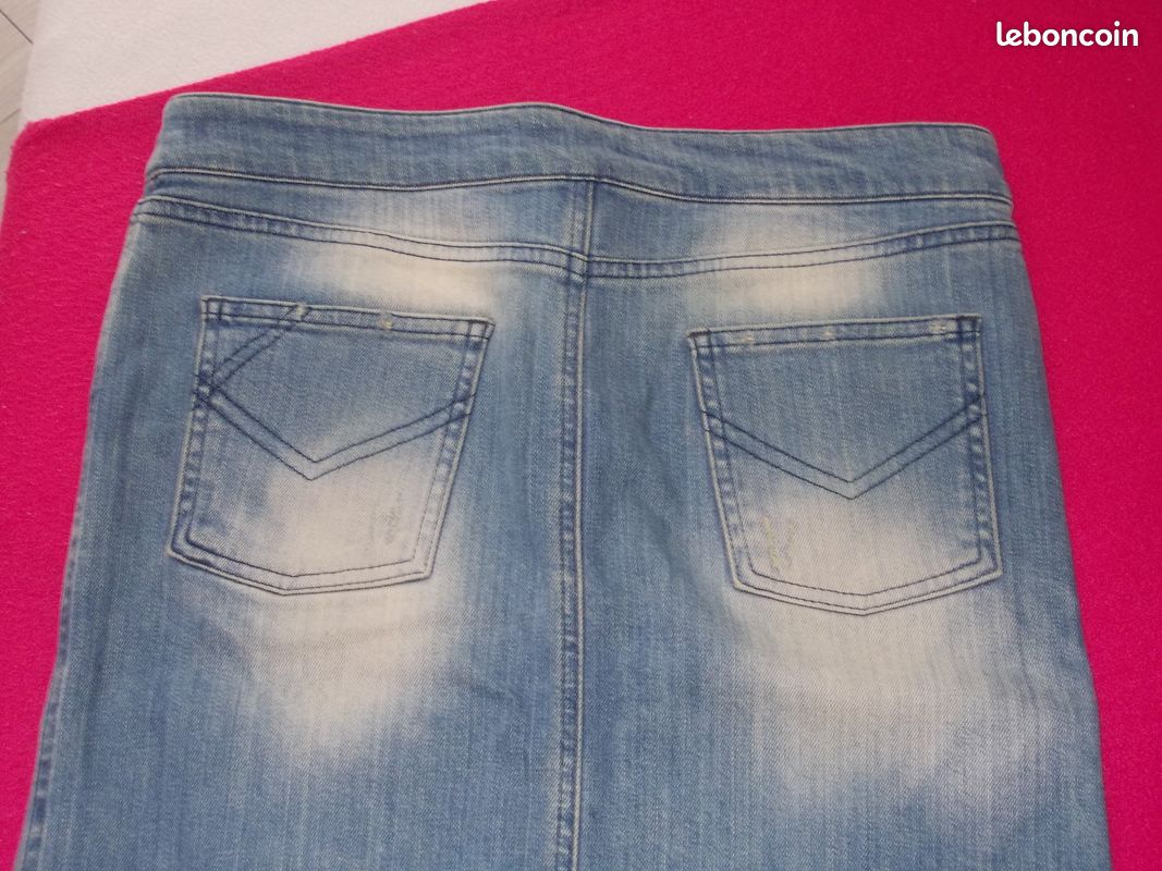 Jupe en jeans droite fendue 40 (image 5)
