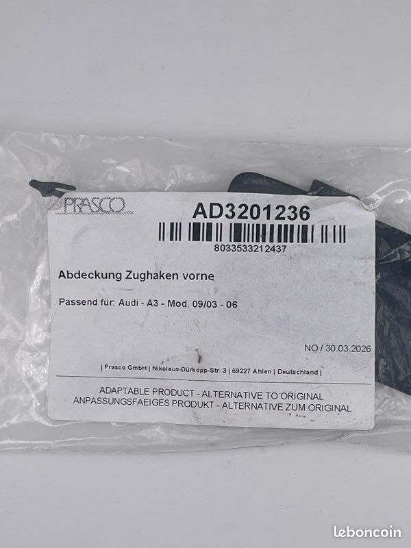 Cache Pare-chocs avant Audi A3 8p (image 3)