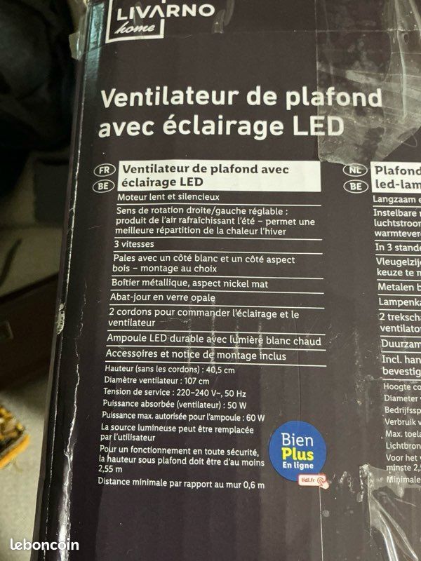 Ventilateur plafond avec éclairage LED.Neuf (image 6)