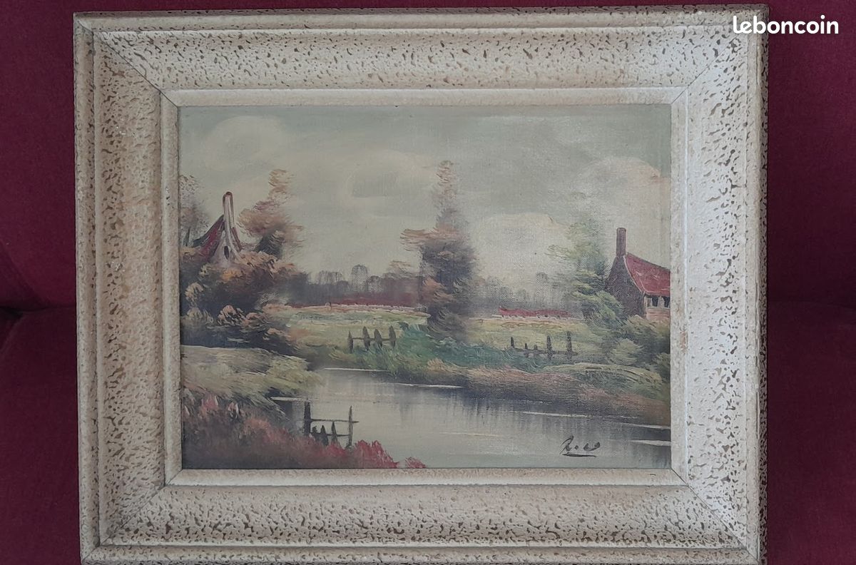 Tableau peinture sur toile paysage signe (image 1)