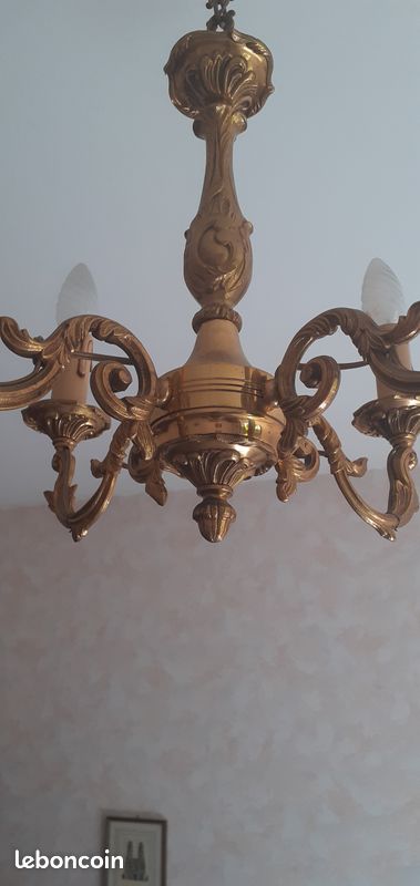 Lustre en bronze 4 branches (image 9)