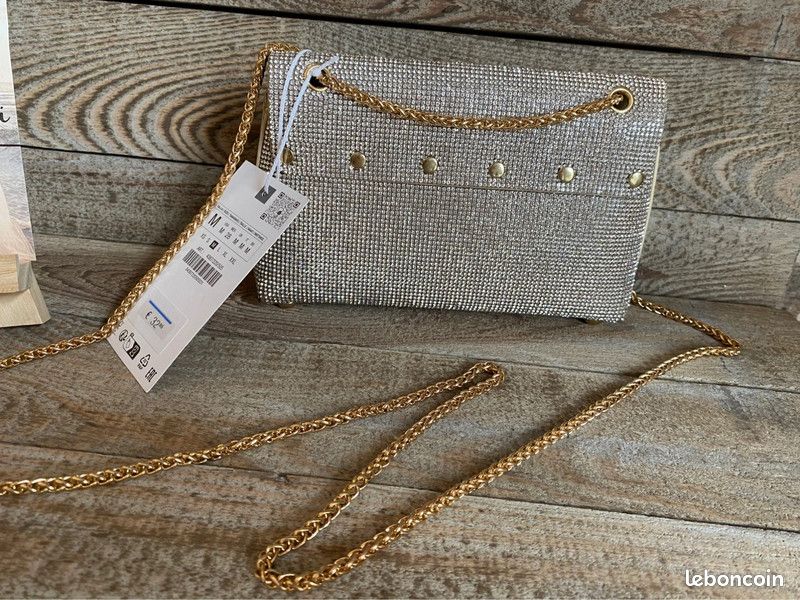 Sac pochette strass ZARA neuf avec étiquettes Accessoires
