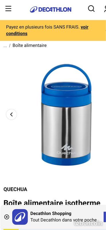 Boîte Alimentaire Thermos Repas Decathlon Sac Isotherme Repas