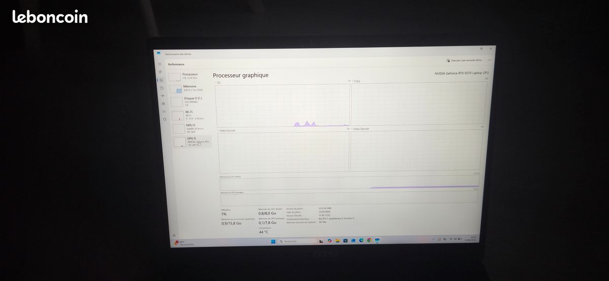 Pc portable msi crosshair 16 hx ultra core 7 255HX RTX 5070 8go vram (image 6)