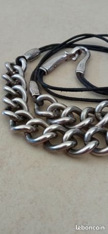 Collier Vintage Argenté De Marque Ubu - Style Moderniste - Belle Qualité