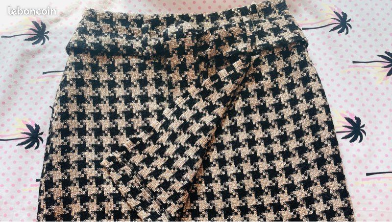 Ceinture Jupe Mango Pied De Poule Minijupe Pied-de-poule Ceinture