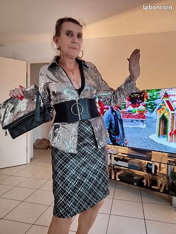 Robe Noire Crêpe Napoli - Marque Gerard Darel - Taille 38 (UK 10) - Neuf Porté Une Fois - Livraison Gratuite